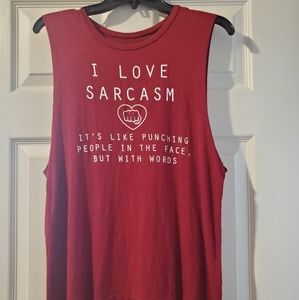 Sarcasm printed tank top